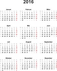 Kalender 2016 universal - ohne Feiertage
