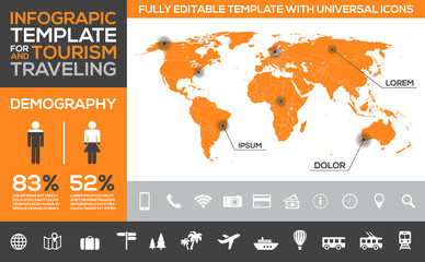 Infographic template for tourism, traveling and holidays © Mischoko