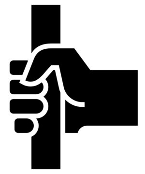 Hand holding straphanger icon