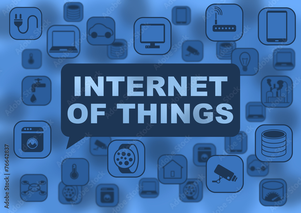 Aufkleber internet of things illustration with various objects