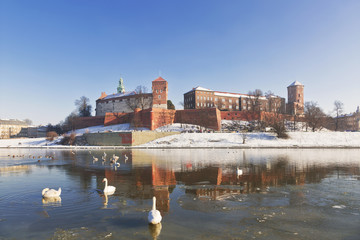 Fototapeta premium The historic Wawel Royal castle in Krakow, Poland