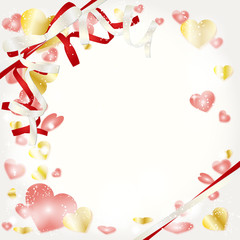 バレンタインデー　ハート舞い散る