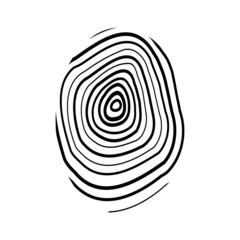 Fototapeta na wymiar The fingerprint icon. Fingerprint symbol . Flat