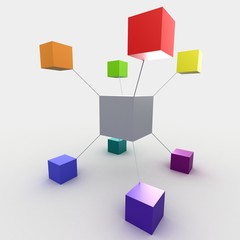 Colorful cubes 3D