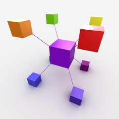 Colorful cubes 3D