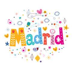 Naklejka premium Madrid typography lettering design