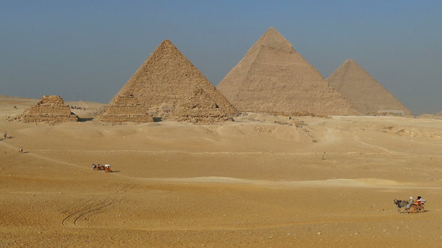 Great pyramids at Giza Cairo in Egypt 