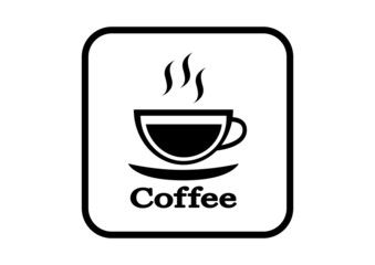 Coffee vector icon on white background