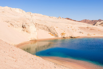 Fototapeta na wymiar Ras Mohamed National Park, Sharm El Sheikh, Egypt. Blue sea.