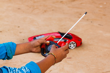 the remote control for toy car