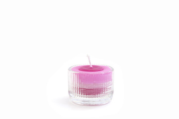 Colorful candle isolated on white background