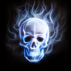 Skull fractal ornament background