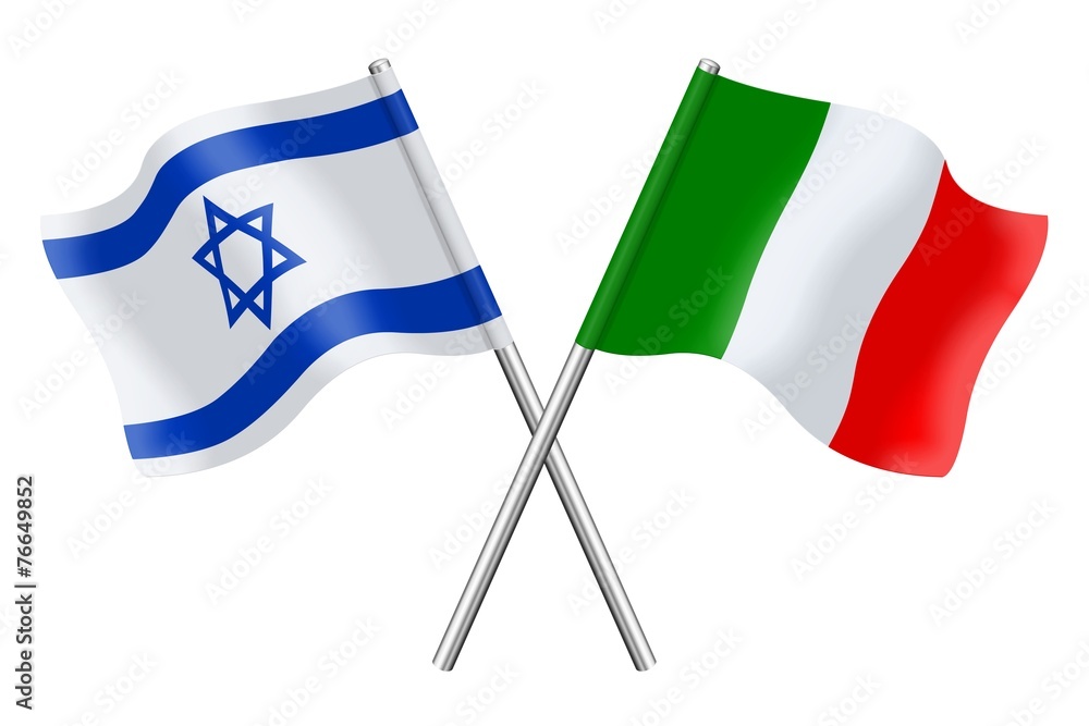 Wall mural flags: israel and italy