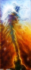 A beautiful oil painting on canvas of a nebulae vortex on a cosm