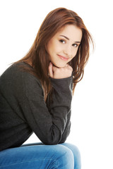 Young casual woman style. Studio portrait