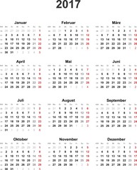 Kalender 2017 universal - ohne Feiertage
