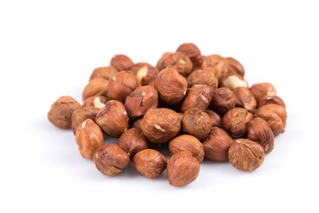 Heap of hazelnuts