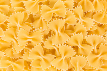 Uncooked farfalle pasta