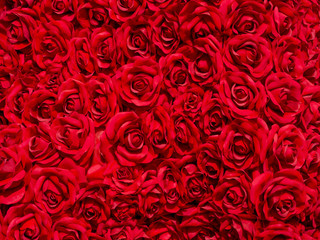 the artificial red rose texture background