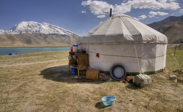 Yurt At Karakol Lake,xinjiang Province China