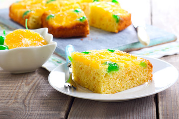 Cherry dots orange upside down cake