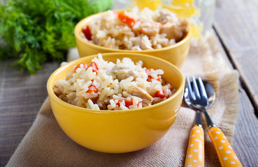 Creamy chicken and carrot rice