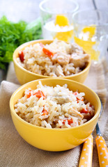 Creamy chicken and carrot rice