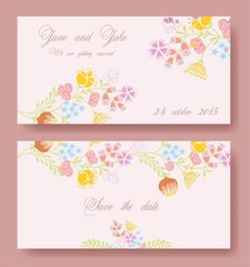 Цветочные баннеры для свадебного приглашения