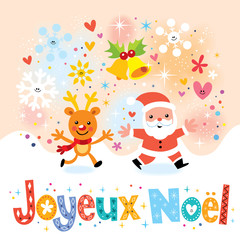 Joyeux Noel - Merry Christmas in French greeting card