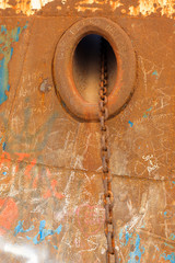 closeup of an old shipwreck