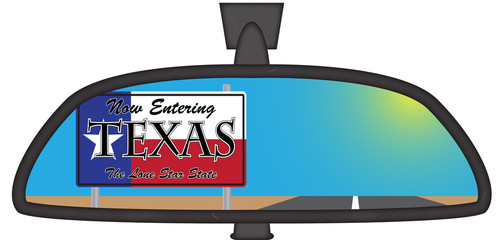Texas In Chunky Rear View Mirror