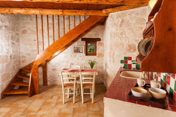 Fototapeta na wymiar luxury traditional style kitchen