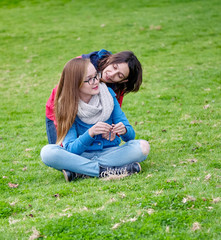 Fototapeta premium Spring. Mother and daughter outdoors