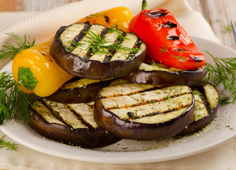 Panele Szklane  Warzywa z grilla - zdrowa żywność.