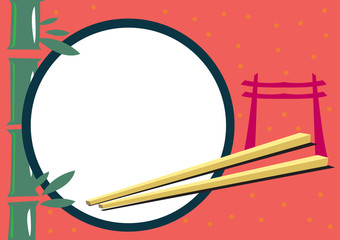 Japanese Themed Frame for Food and Travel  Concepts