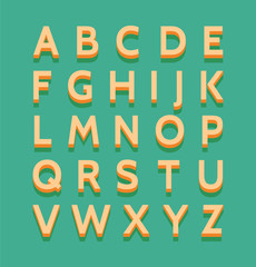 Colorful vector retro alphabet