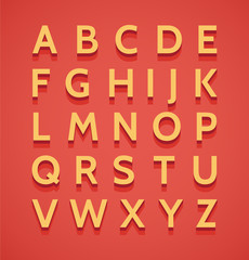 Vintage vector 3d alphabet