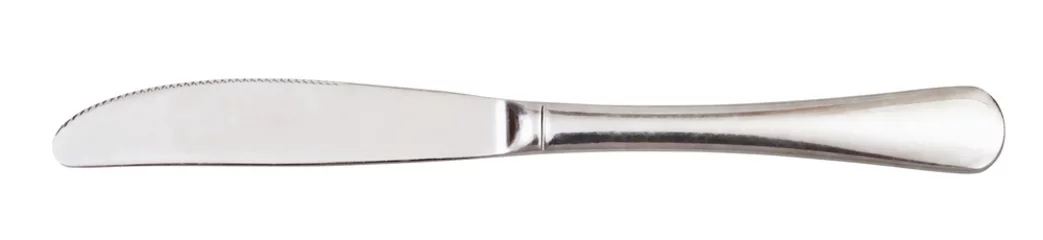 Fotobehang steel serving knife - cutlery isolated on white © vvoe