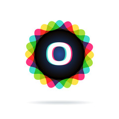 Retro bright colors Logotype, Letter O