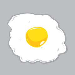 Sunny Side Up Egg Vector Illustration.