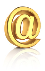 Obraz premium 3D Gold Email Sign