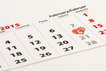 14th of February with heart
