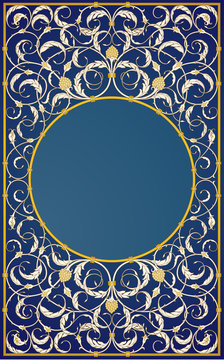 Decorative ornaments design in blue background (EPS10)
