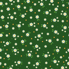small vector flowers seamless pattern