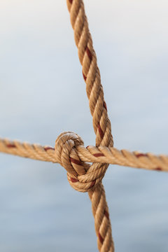 Old fishing boat rope with a Tied Knot
