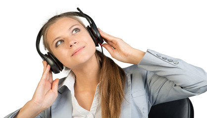 Businesswoman in headset