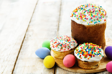 Easter cakes with colorful topping