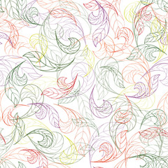 Floral seamless background. Leaves pattern.