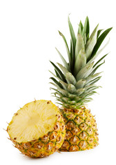 Pineapple cut in half