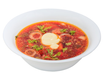 Borsch with beets and beans